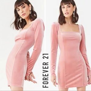 NWT Forever 21 Perfect Pink Velvet Mini Dress